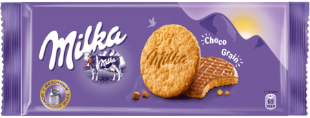 Печенье MILKA Choco Grain с овсяными хлопьями, покрытое молочным шоколадом